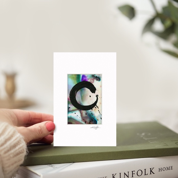 12 Enso paintings, Zen Circle abstract Original  - Enso Collection 14 - Picture 10 of 16